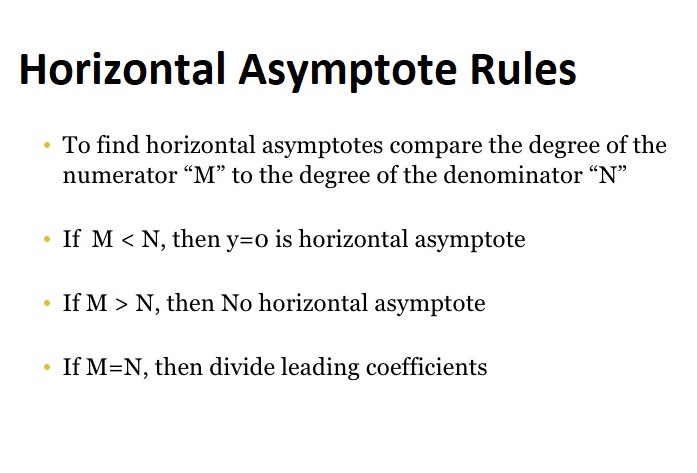 Rules For Horizontal Asymptote